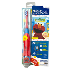 Front view of BriteBrush Sesame Street Elmo toothbrush
