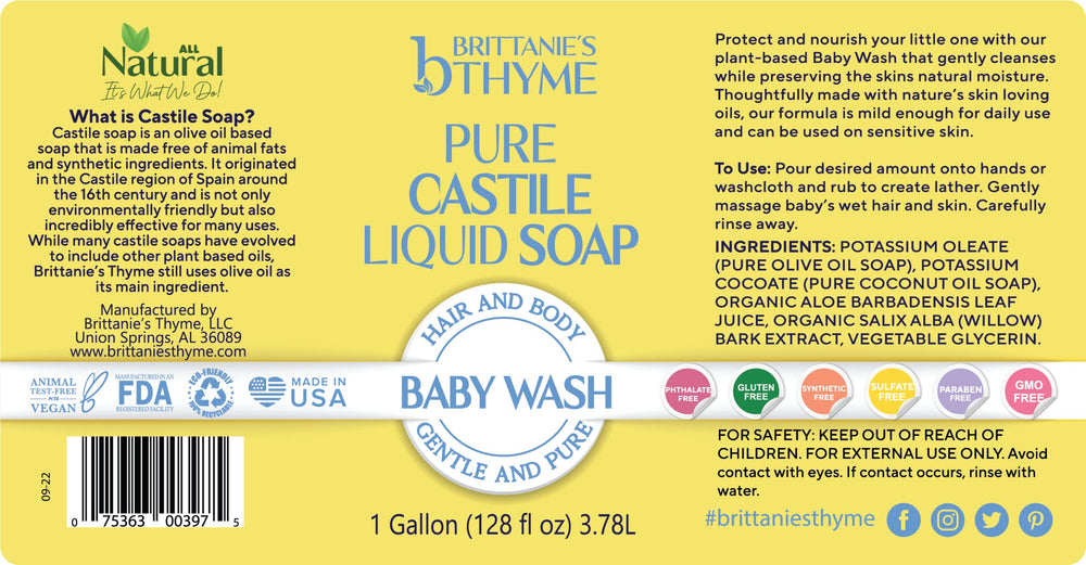 Foaming castile soap suitable for face and body wash