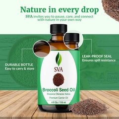 Ingredients label of broccoli seed oil