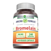 Bromelain 500 mg 2400 GDU veggie capsules bottle label