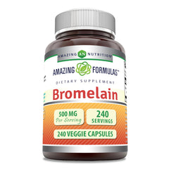 Bromelain 500 mg 2400 GDU veggie capsules bottle label