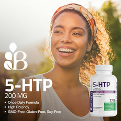 Non-GMO, gluten-free and soy-free labeling on Bronson 5-HTP