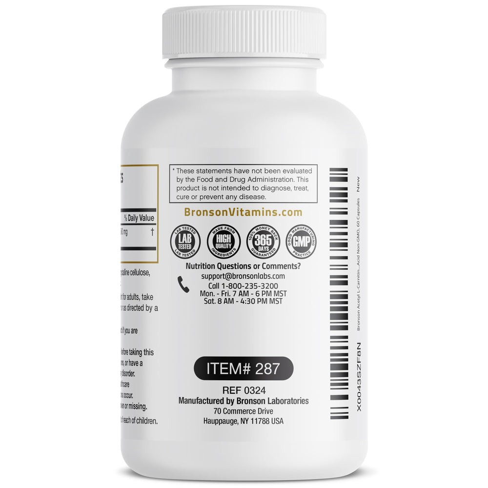 Bronson Acetyl L-Carnitine 60-capsule packaging