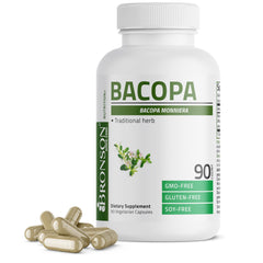 Bronson Bacopa brain support supplement bottle highlighting brain health