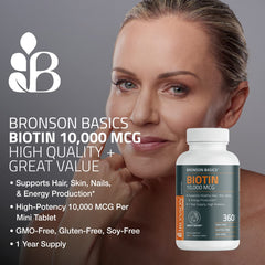 Close-up of Bronson Biotin mini tablet