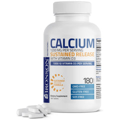 Bronson Calcium 1200 mg Sustained Release with Vitamin D3 1000 IU main image