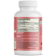 Close-up of serving size 3 tablets with collagen peptides