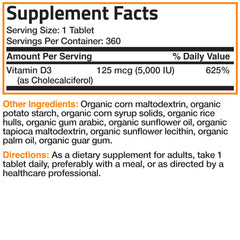 Bronson Vitamin D3 5,000 IU packaging on table