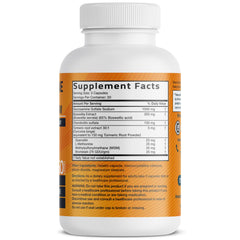 Close-up of capsules inside bottle showing 60 capsules