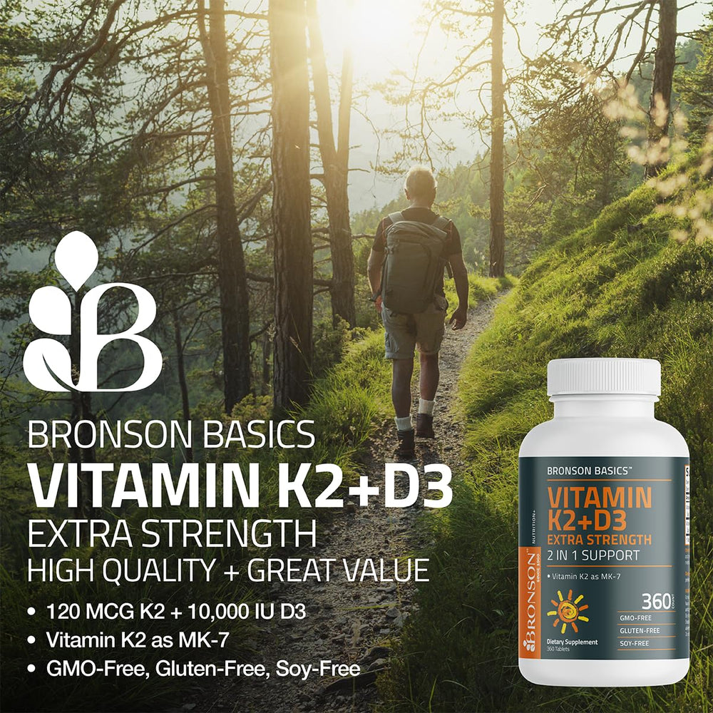 2-in-1 Vitamin K2 MK-7 and D3 tablet close-up