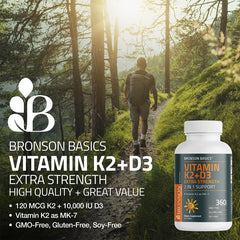 2-in-1 Vitamin K2 MK-7 and D3 tablet close-up