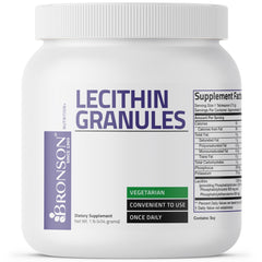 Serving size label on Bronson Lecithin Granules powder