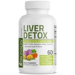 Close-up of Bronson Liver Detox capsules