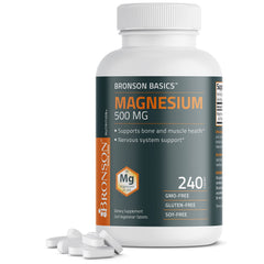 Bronson Basics Magnesium 500 mg bottle label