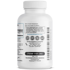 Supplement facts label for Bronson Melatonin fast-dissolve tablets