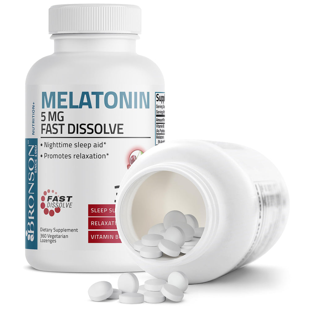 Back of Bronson Melatonin bottle label