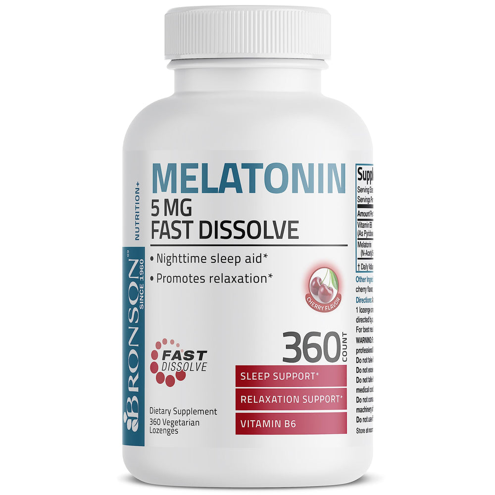 Melatonin and Vitamin B6 ingredients close-up