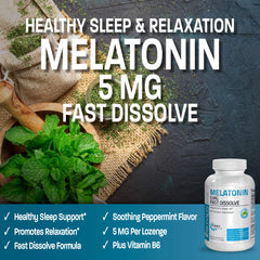 Bronson Melatonin lozenges with Vitamin B6 label highlighting ingredients