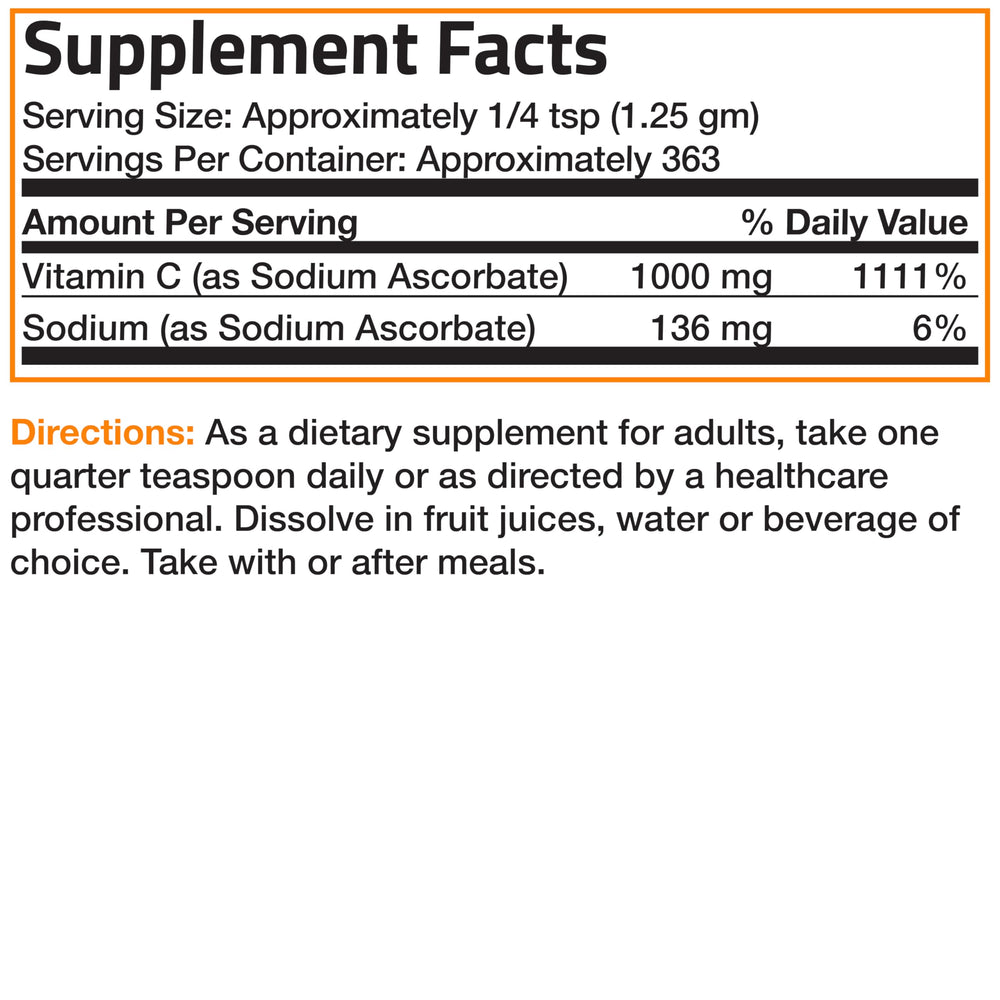 Serving suggestion for Non-Acidic Vitamin C powder usage