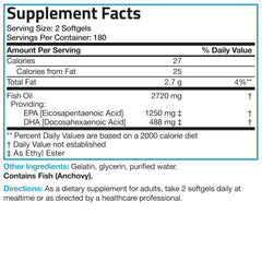 Supplement facts and ingredients for Bronson Omega-3 Fish Oil Triple Strength