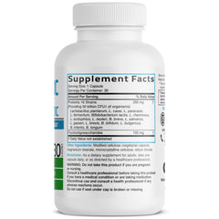 Close-up of Bronson Once Daily Probiotic bottle label