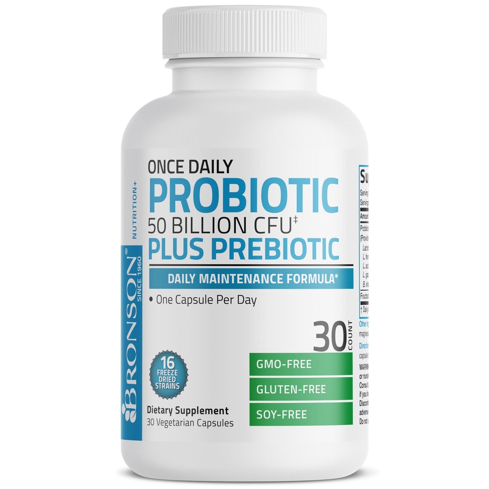 Non-GMO, gluten-free and soy-free labeling on Bronson product