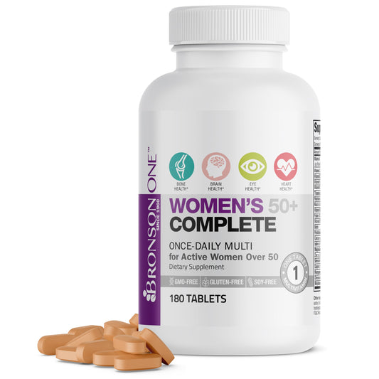 Bronson ONE Daily Women’s 50+ Complete Multivitamin Multimineral bottle and label