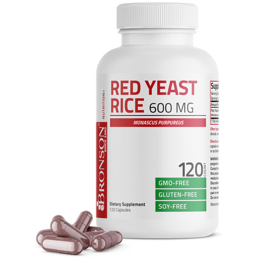 Bronson Red Yeast Rice 600 mg bottle label