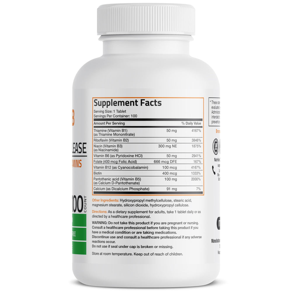 Close-up of Bronson Super B Complex tablets