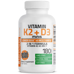 Bronson Vitamin K2 with D3 Minis product shot on clean white background