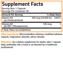 Nutrition facts and dosage information on Bronson label