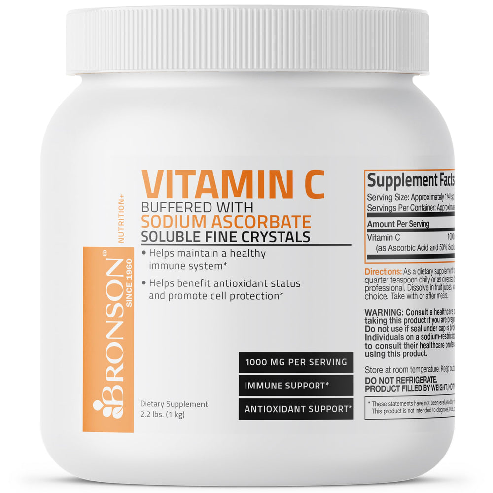 Buffered vitamin C powder dissolved in liquid