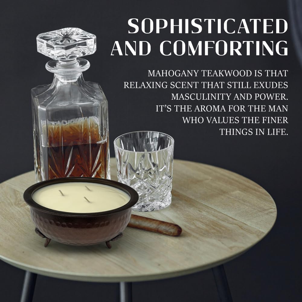 Masculine room decor featuring a luxury man cave candle.