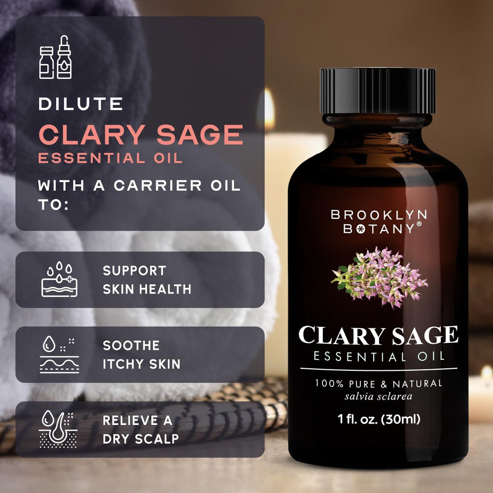 Bottle sourced and bottled in the USA for Brooklyn Botany Clary Sage