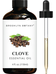 Brooklyn Botany Clove Essential Oil 4 oz amber glass bottle