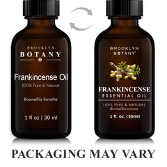 Pure and natural frankincense essential oil label