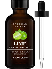 Front view of Brooklyn Botany Lime Essential Oil bottle, 1 oz