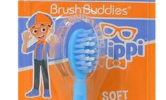 Blippi character design on children's electric toothbrush handle
