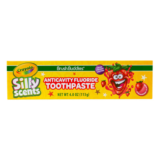 Brush Buddies Crayola Silly Scents Strawberry Toothpaste for kids ages 2 and up