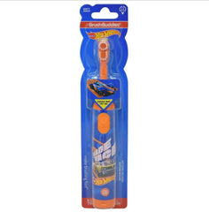 Child brushing teeth with Hot Wheels electric toothbrush