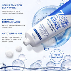 Brush for 3 minutes, twice daily with hydroxyapatite toothpaste