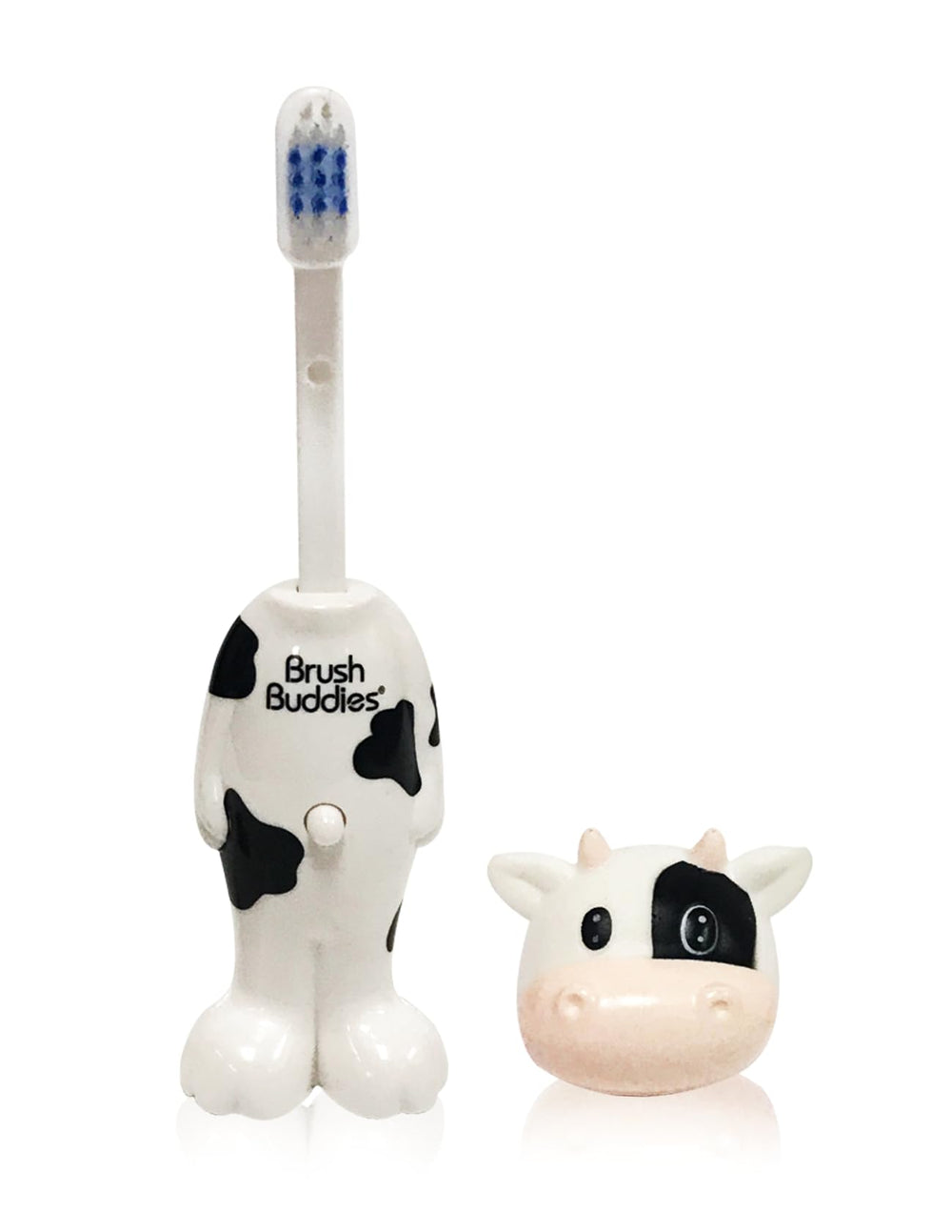 BrushBuddies Poppin Milky Wayne Cow character manual toothbrush for kids