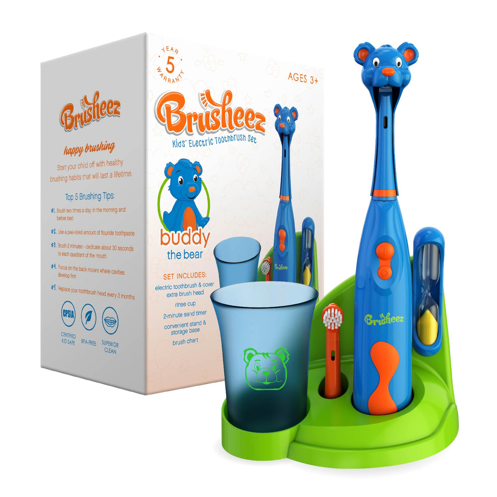 Brusheez Kids Electric Toothbrush featuring Buddy the Bear – main product image
