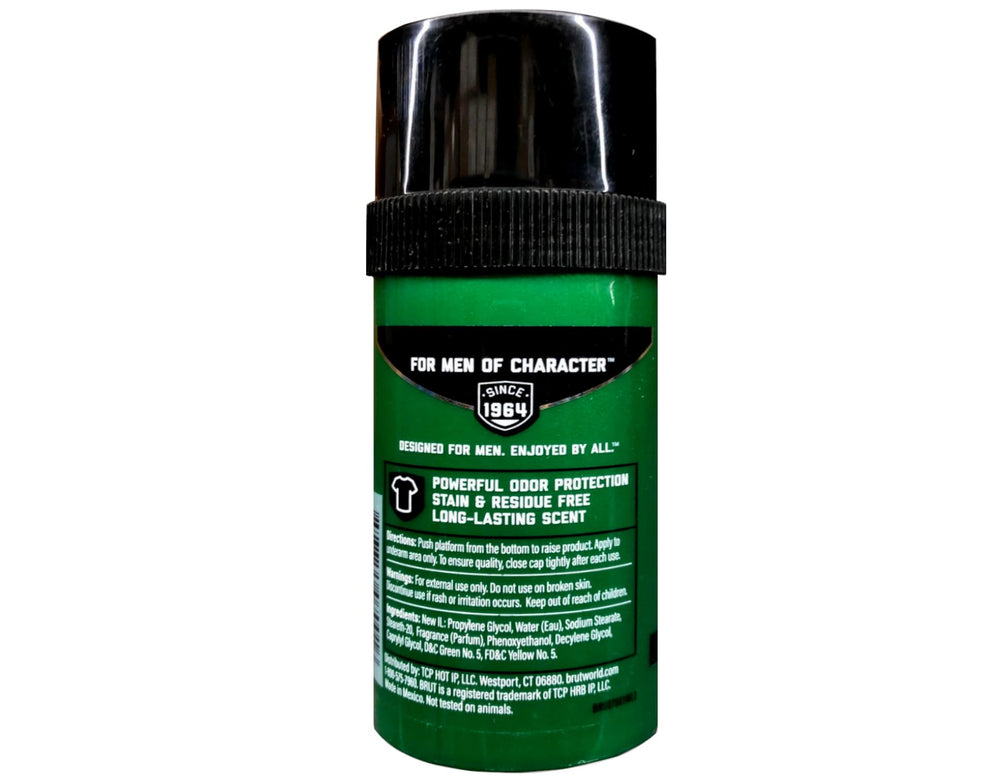 BRUT Classic Round Deodorant Stick ready for gym use with odor defense.