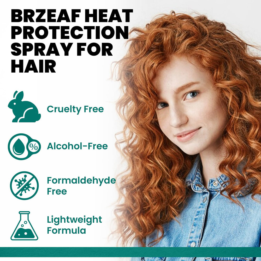 Brzeaf spray provides a smooth, glossy finish on hair.