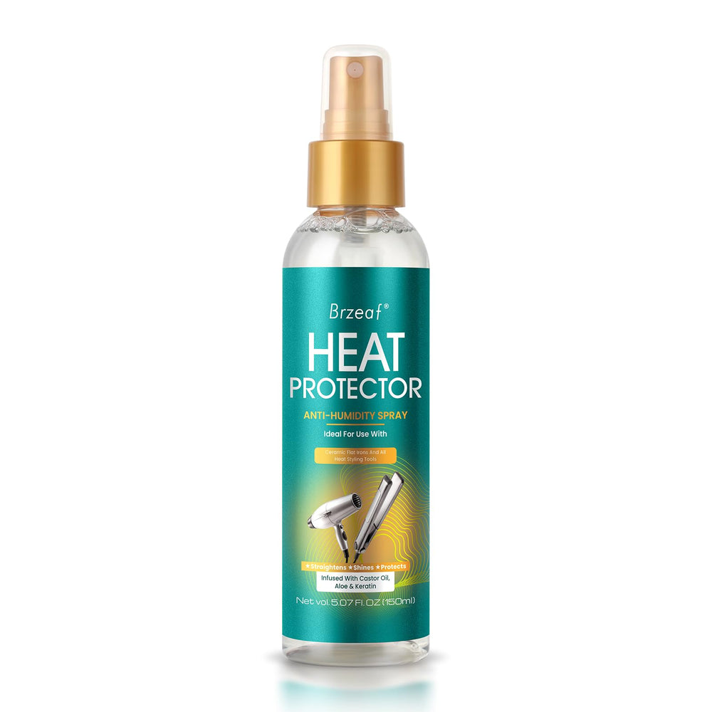 Brzeaf Heat Protection Spray bottle ready for heat styling.