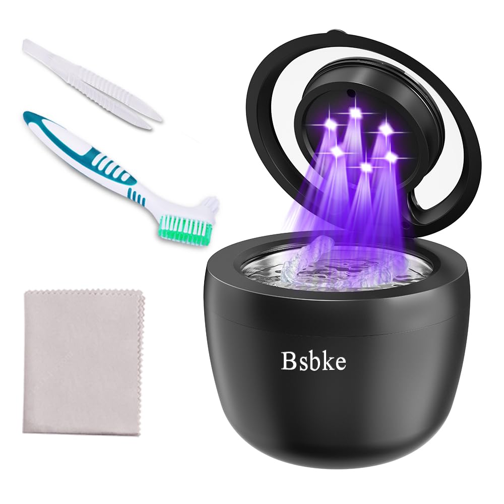 Bsbke Ultrasonic Retainer Cleaner front view (Black)