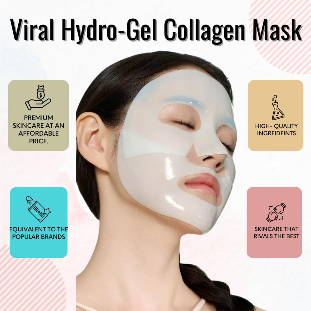 BSF SKIN Deep Collagen Hydrogel Mask applied to face for hydration