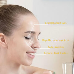 BSMKCL eye cream being gently tapped around the eye area