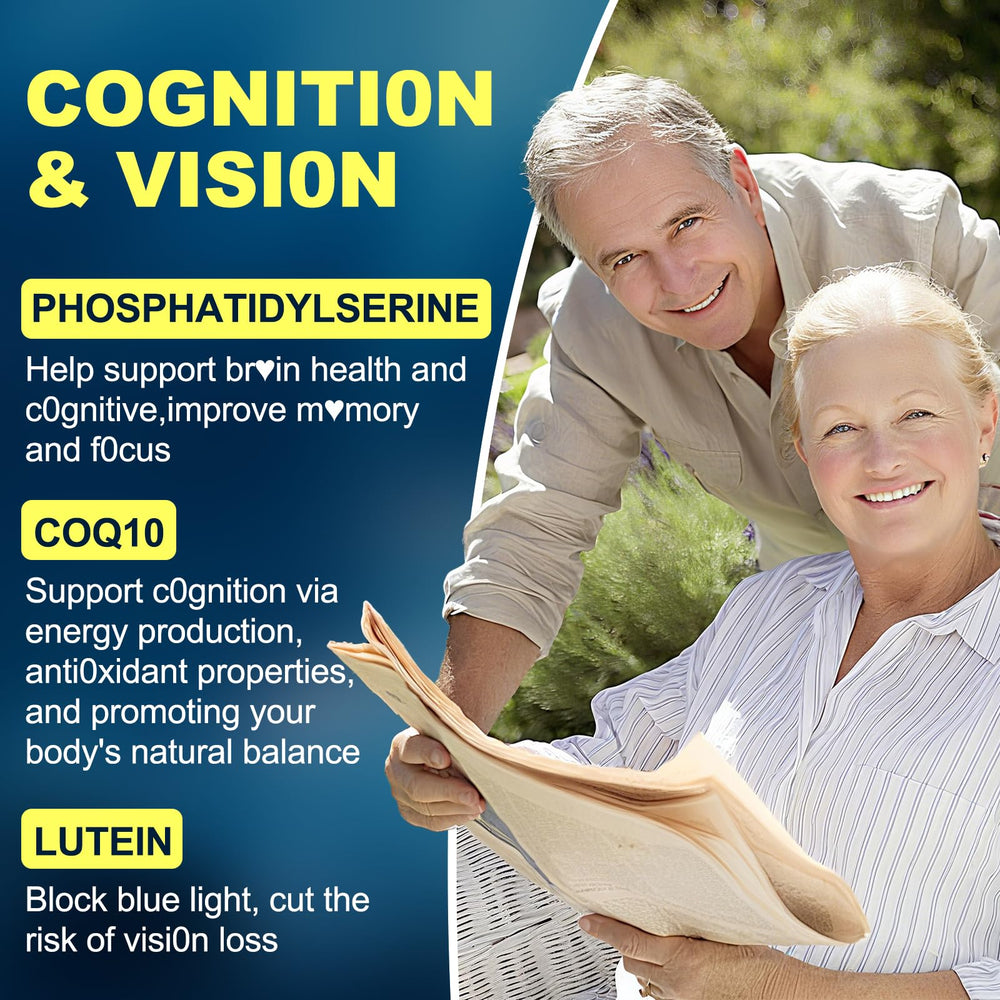 Ingredients panel showing CoQ10, Phosphatidylserine, and Lutein in BSSTABBON Omega-3 Gummies